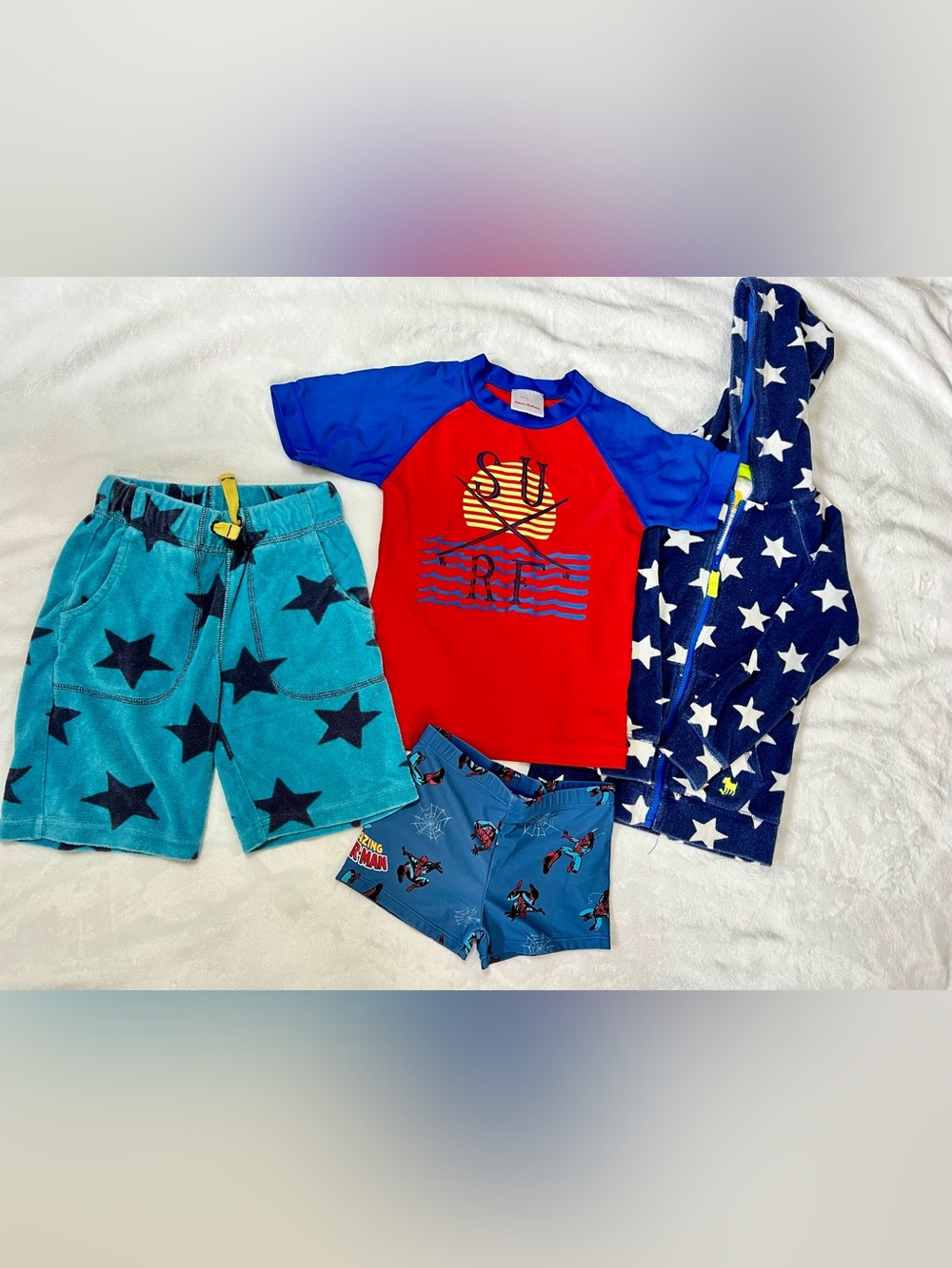 Boys Swim Trunks and rash guard